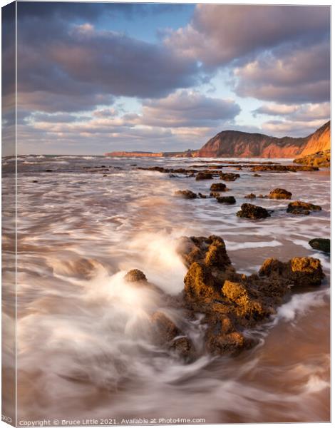 Sidmouth Chit Rocks Portrait Canvas Print by Bruce Little