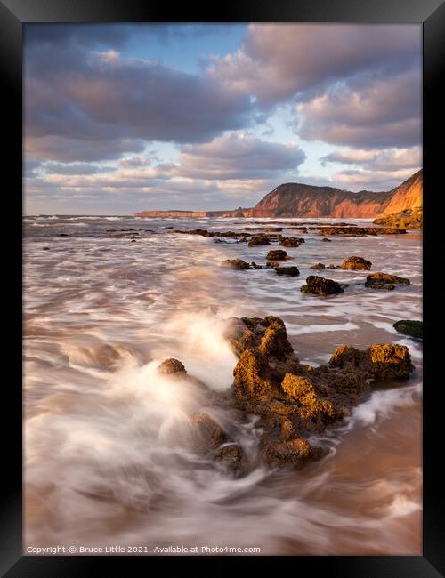 Sidmouth Chit Rocks Portrait Framed Print by Bruce Little