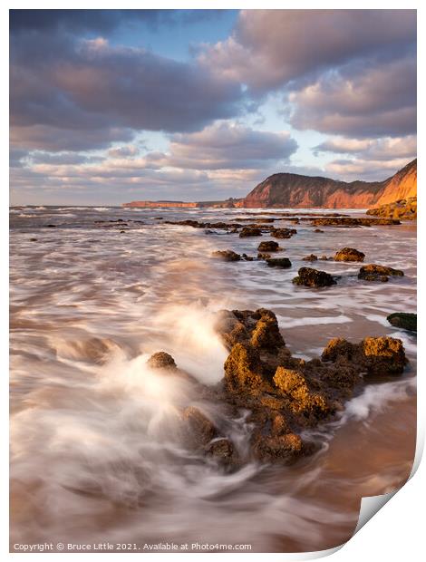 Sidmouth Chit Rocks Portrait Print by Bruce Little