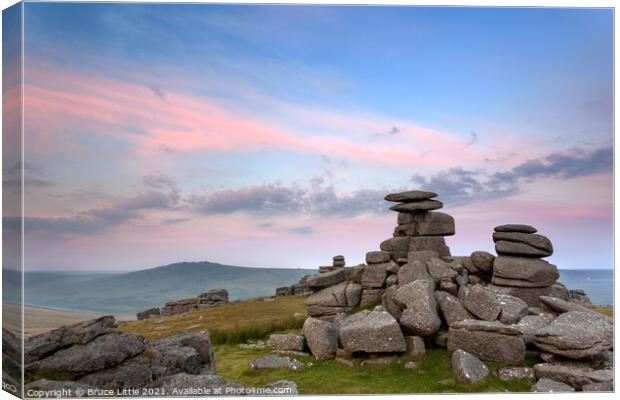 Staple Tor Afterglow Canvas Print by Bruce Little