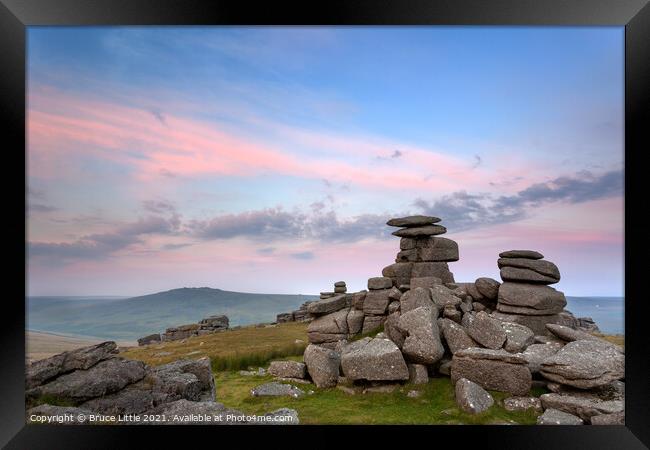 Staple Tor Afterglow Framed Print by Bruce Little