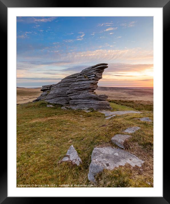 Watern Tor at sunrise Framed Mounted Print by Bruce Little