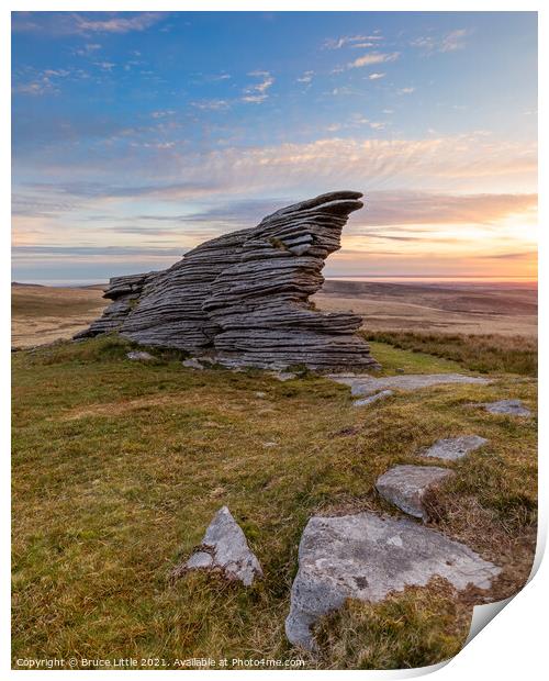 Watern Tor at sunrise Print by Bruce Little
