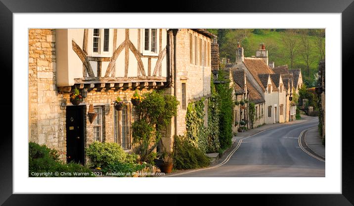 The village of Castle Combe Chippenham Wiltshire E Framed Mounted Print by Chris Warren