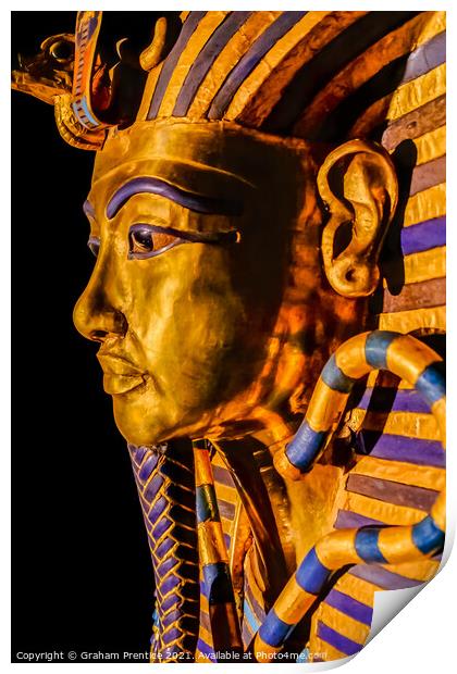 Funerary Mask of Tutankhamun Print by Graham Prentice