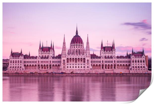 Hungarian Parliament Building at dusk Print by Jason Wells