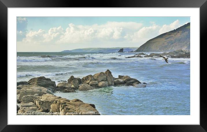 Portwrinkle Beach, Cornwall. Framed Mounted Print by Neil Mottershead