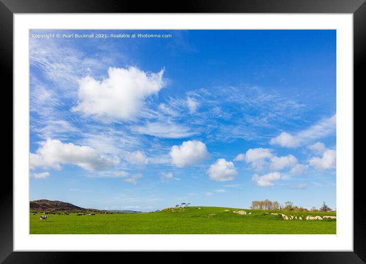Big Blue sky over summer countryside Framed Mounted Print by Pearl Bucknall