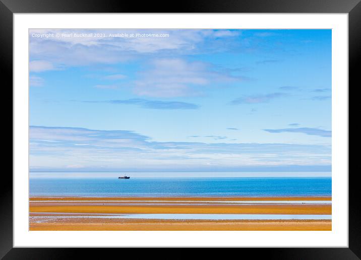 Sea sand and big sky on Anglesey coast Framed Mounted Print by Pearl Bucknall