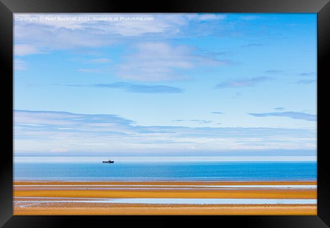 Sea sand and big sky on Anglesey coast Framed Print by Pearl Bucknall