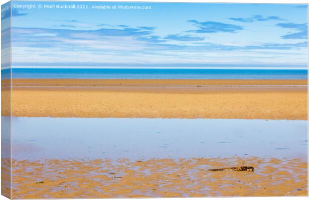 Sea sand and tide pool on a beach Canvas Print by Pearl Bucknall