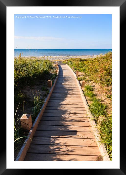 Pathway to a beach Framed Mounted Print by Pearl Bucknall