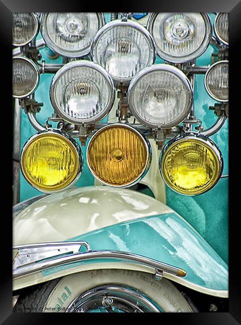 Classic 60's Lambretta customised scooter showing  Framed Print by Peter Bolton