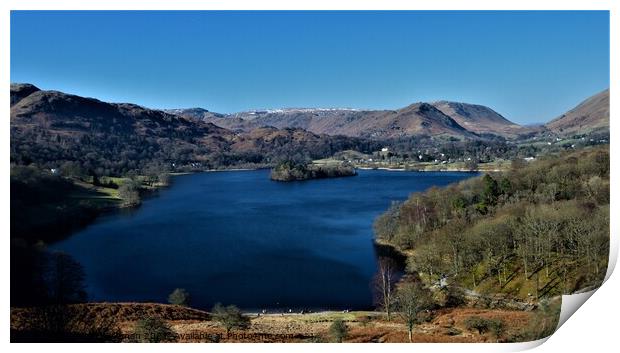 View over Grasmere, the Lake District, from Loughr Print by Peter Wiseman