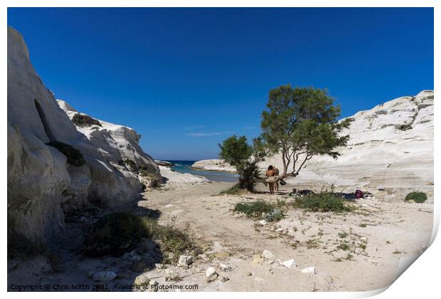 Sarakiniko is a beach on Milos Island Print by Chris North