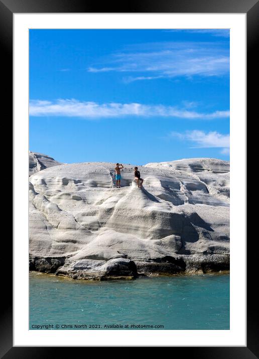 Sarakiniko is a beach on Milos Island Framed Mounted Print by Chris North