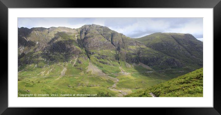 Glencoe Pass Panorama in summer, Scotland Framed Mounted Print by Imladris 