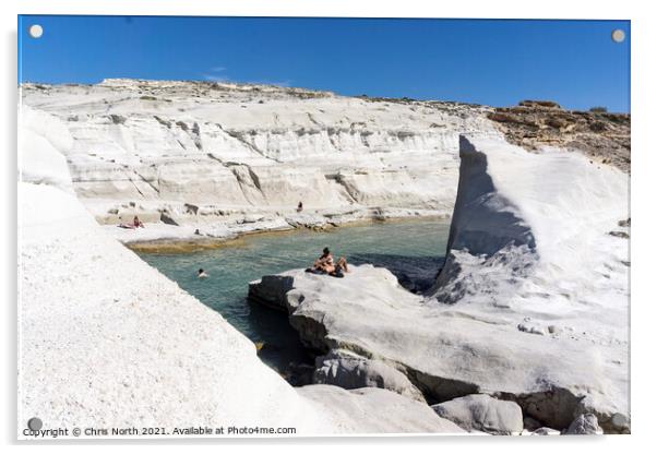 Sarakiniko is a beach on Milos Island Acrylic by Chris North