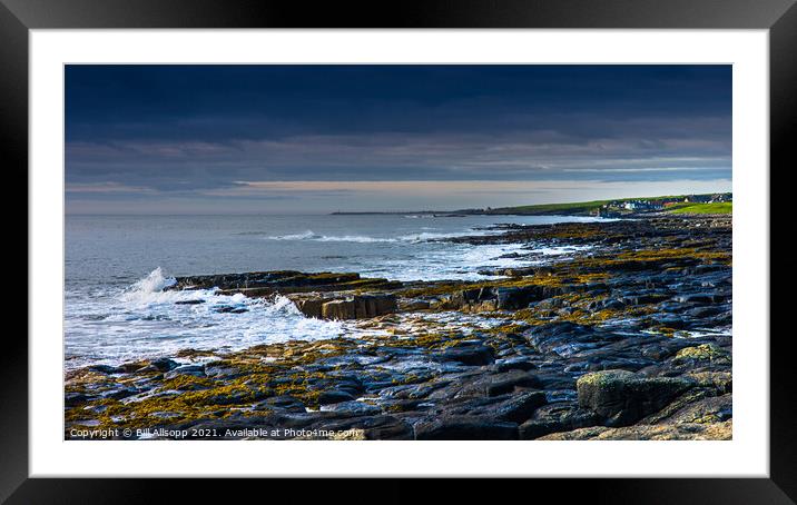 The rocky Northumberland coast. Framed Mounted Print by Bill Allsopp