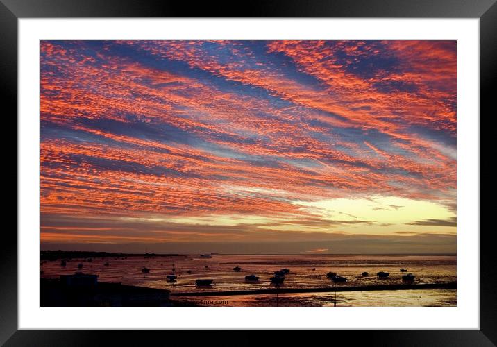 An unusual cloud formation. Early morning at Westcliff on Sea, Essex, UK.  Framed Mounted Print by Peter Bolton