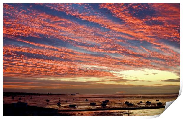 An unusual cloud formation. Early morning at Westcliff on Sea, Essex, UK.  Print by Peter Bolton