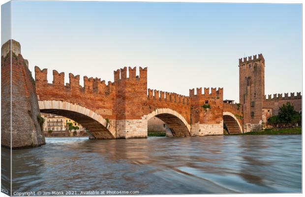 Castelvecchio bridge, Verona Canvas Print by Jim Monk