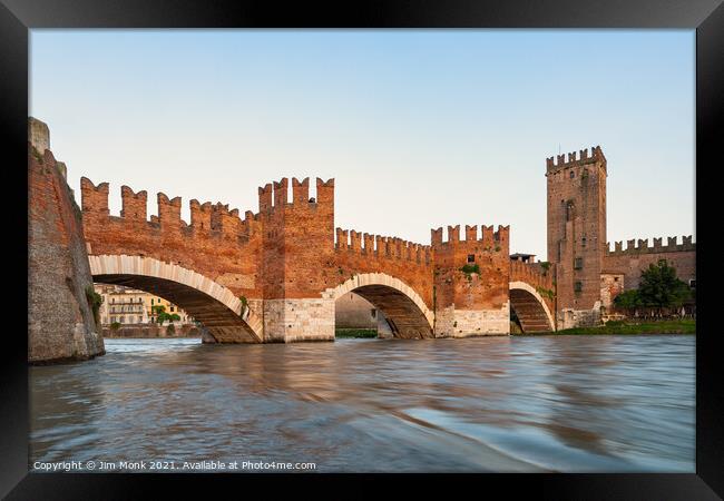 Castelvecchio bridge, Verona Framed Print by Jim Monk