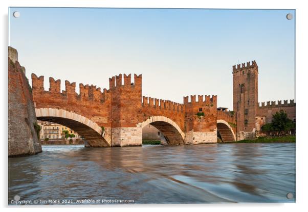 Castelvecchio bridge, Verona Acrylic by Jim Monk