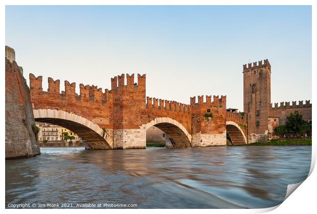 Castelvecchio bridge, Verona Print by Jim Monk