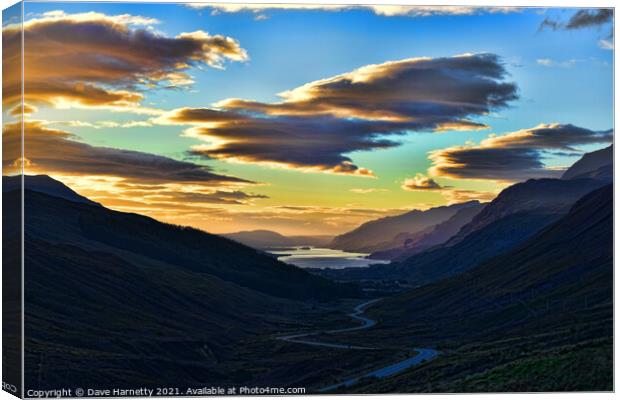 Looking West to Loch Maree-Highlands of Scotland. Canvas Print by Dave Harnetty