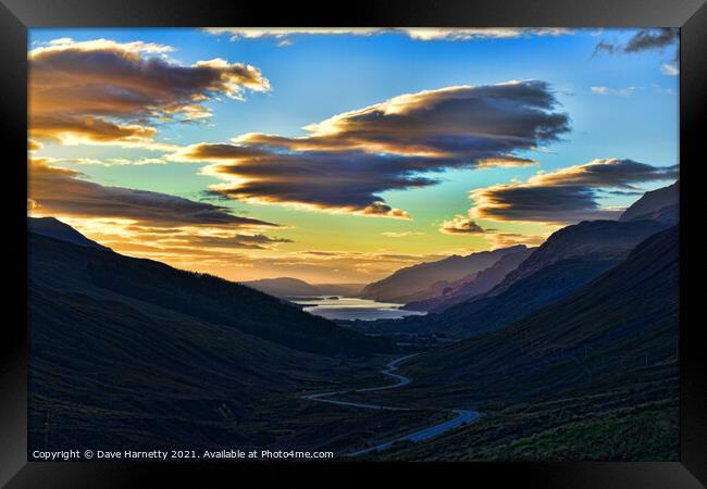 Looking West to Loch Maree-Highlands of Scotland. Framed Print by Dave Harnetty
