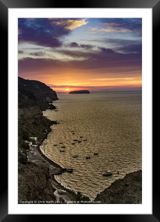 Sunset over Santorini, Framed Mounted Print by Chris North