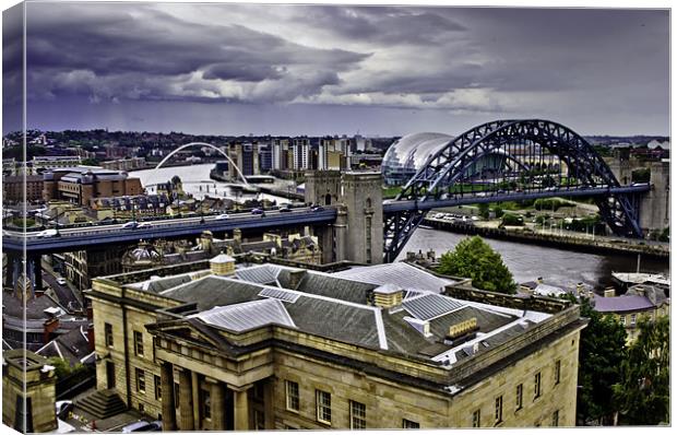Overlooking The Tyne Canvas Print by Dave Emmerson