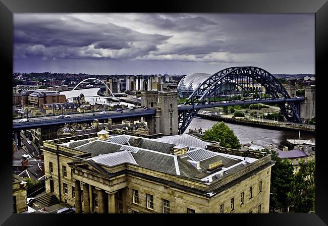 Overlooking The Tyne Framed Print by Dave Emmerson