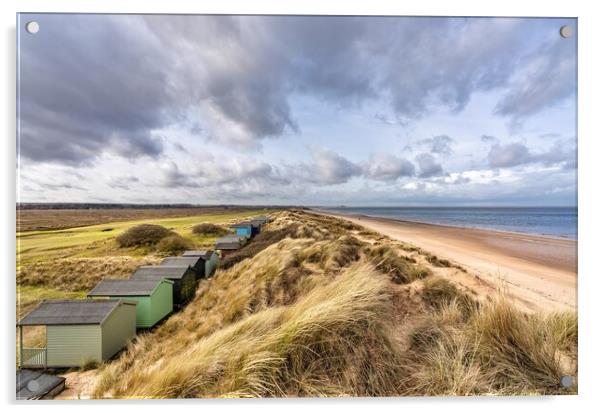 Brancaster beach and beach huts Acrylic by Gary Pearson