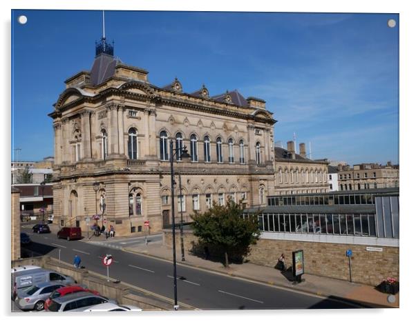 Huddersfield Town Hall Acrylic by Roy Hinchliffe
