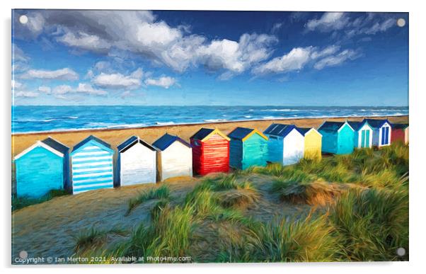 Southwold beach huts Acrylic by Ian Merton