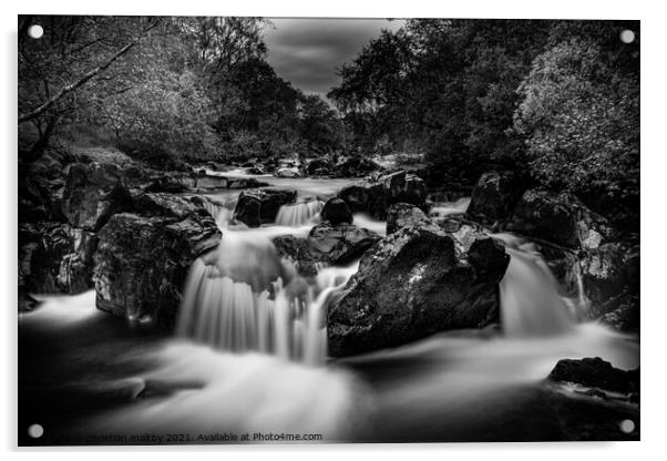 Scaur water Penpont Dumfries Acrylic by christian maltby