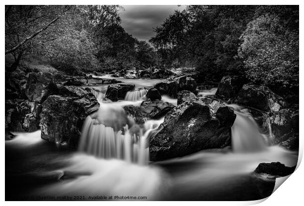 Scaur water Penpont Dumfries Print by christian maltby