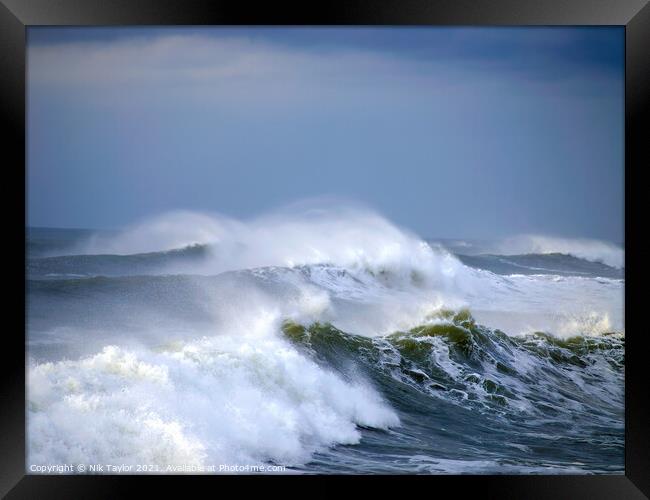 Cornish stormy sea Framed Print by Nik Taylor