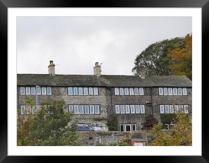 Weavers Cottages Huddersfield Framed Mounted Print by Roy Hinchliffe