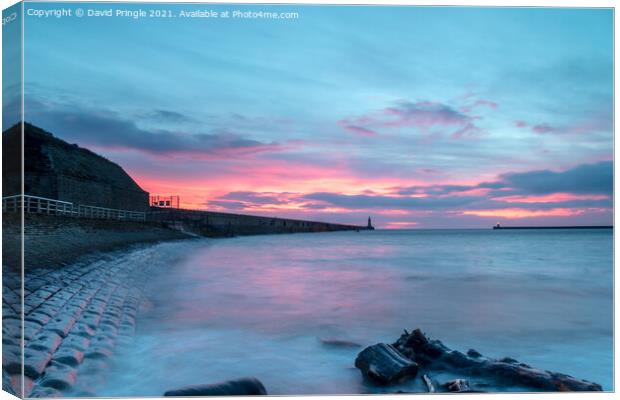 Tynemouth Pier Sunrise Canvas Print by David Pringle