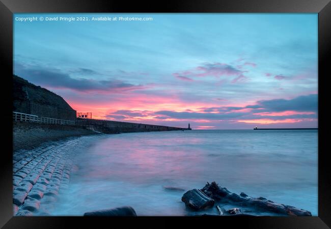 Tynemouth Pier Sunrise Framed Print by David Pringle