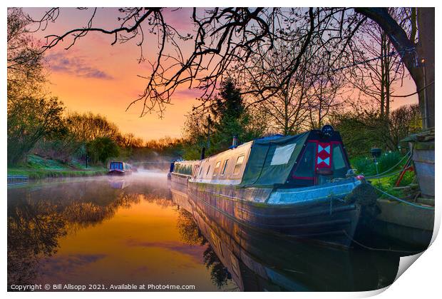 Canal dawn. Print by Bill Allsopp