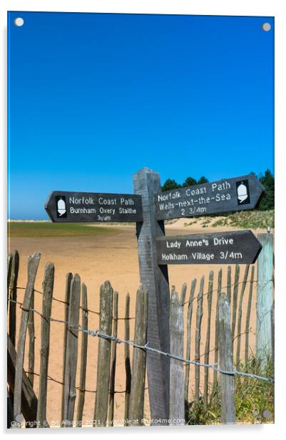 Norfolk coast path. Acrylic by Bill Allsopp