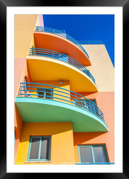 Rainbow Apartments Abstract Framed Mounted Print by Wight Landscapes