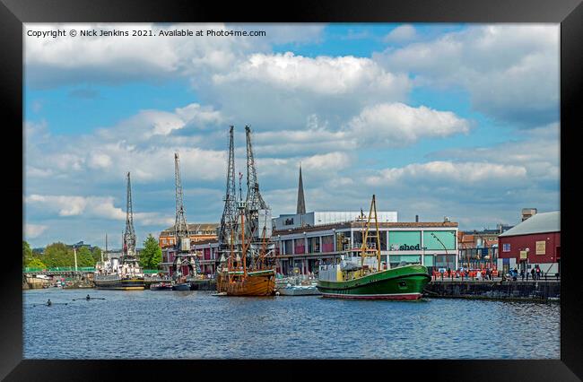 Bristol Floating Harbour showing the M Shed and mo Framed Print by Nick Jenkins