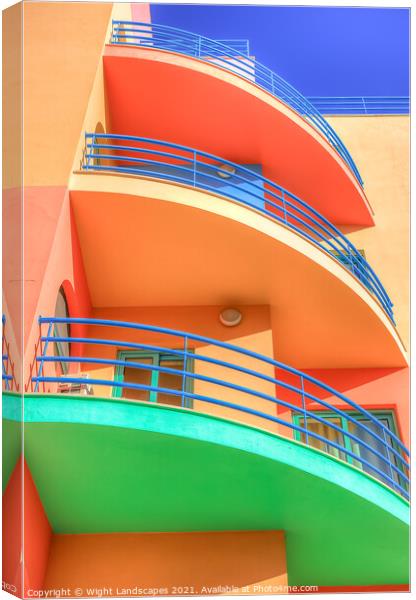 Candy Coloured Apartments Abstract Canvas Print by Wight Landscapes