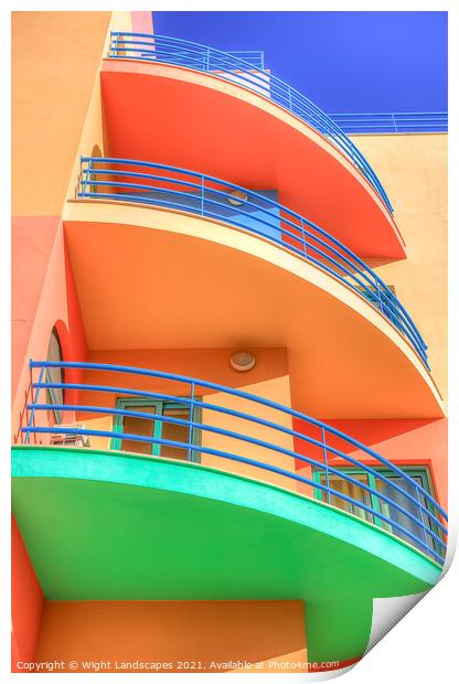 Candy Coloured Apartments Abstract Print by Wight Landscapes