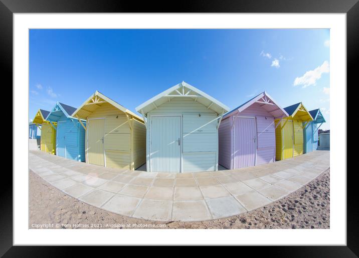 Beach Huts in Fleetwood Framed Mounted Print by Tom Holmes